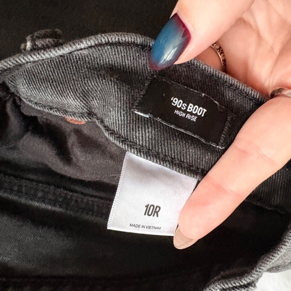 Black 90s Bootcut Distressed High Rise Jeans Express - Picture 4 of 4